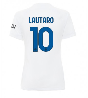 Inter Milan Lautaro Martinez #10 Koszulka Wyjazdowych Kobiety 2023-24 Krótki Rękaw